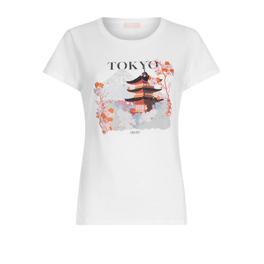 Women's Liu-Jo Tokyo Strass White T-shirt