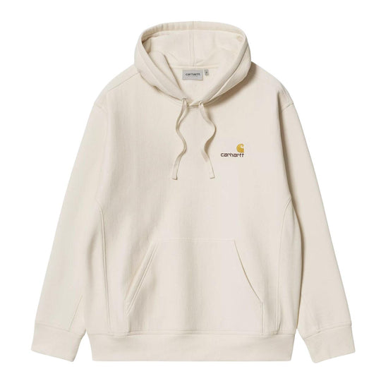 Felpa Uomo Carhartt WIP Hooded American Script Bianco Panna
