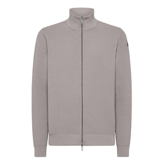 Herrenpullover RRD Velvet Ottoman mit durchgehendem Reißverschluss Grau