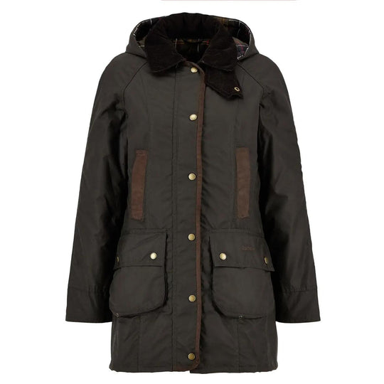 Giubbino Barbour Donna Bower Wax Verde Oliva
