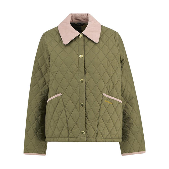 Giubbino Donna Barbour Cropped Liddesdale Quilted Verde