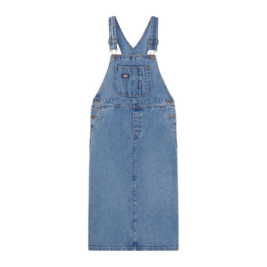 Damen Langes Kleid Dickies Latzhose Denim