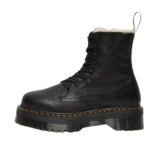 Damen Stiefeletten Dr. Martens Platform Jadon Pelz Schwarz