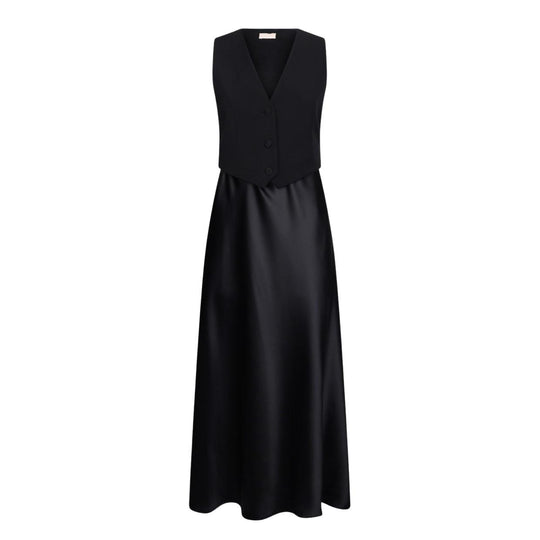 Liu-Jo Long Dress Black Vest