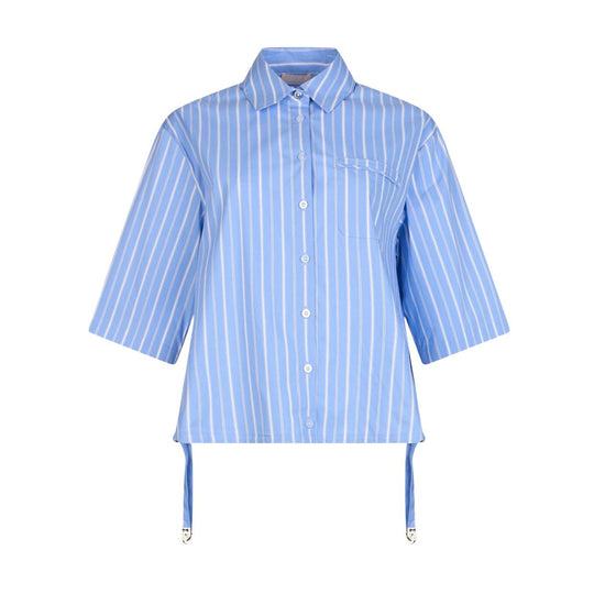 Camicia Donna Liu-Jo Camicia Manica 3/4 Riga Celeste/Bianco