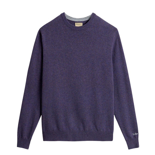 Maglia Uomo Woolrich Garment Dyed Crewneck Viola Melange