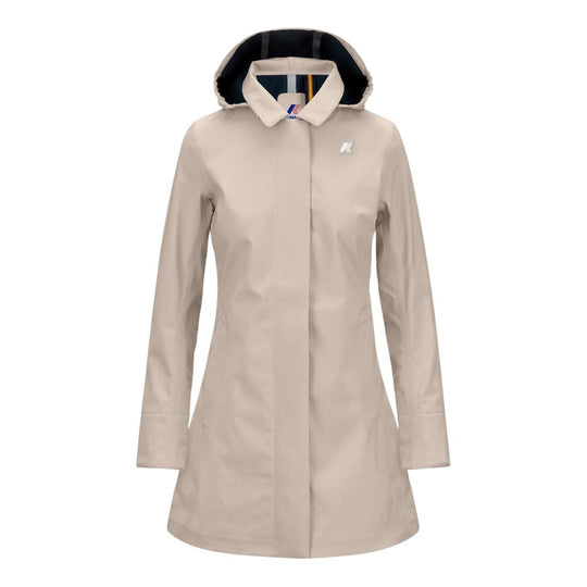 Women's Jacket K-Way Mathy Bonded Beige / Blue