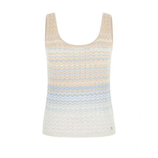 Top Donna Guess Rosalin Top Lurex Beige/Celeste