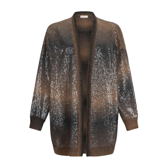Maglia Donna Liu-Jo Cardigan Lungo Palletts Marrone/Grigio