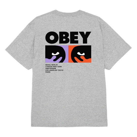 T-Shirt Uomo Obey Always Watching Grigio Melange