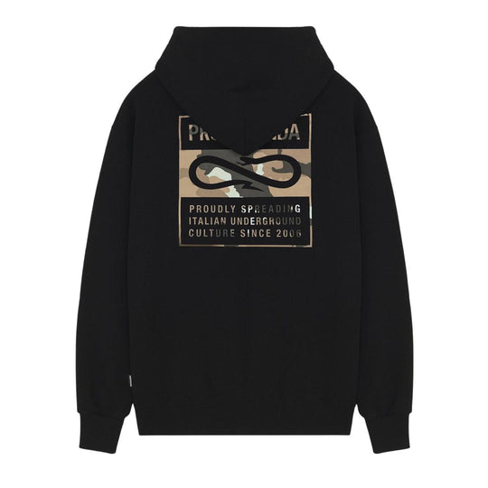 Felpa Uomo Propaganda Label Camo Full Zip Nero