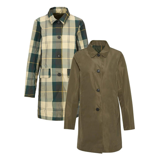 Damenjacke Barbour Wendemodell Babbity Grün / Tartan