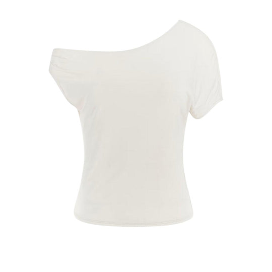 Top Stretch Guess Spalle Scoperte Bianco