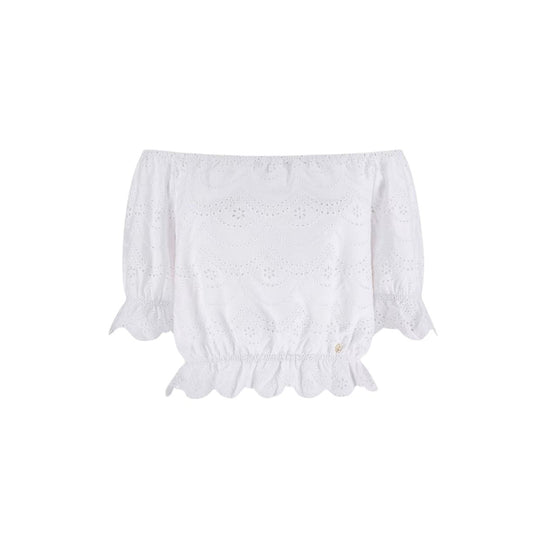 Top Sholder Off Sangallo Bianco