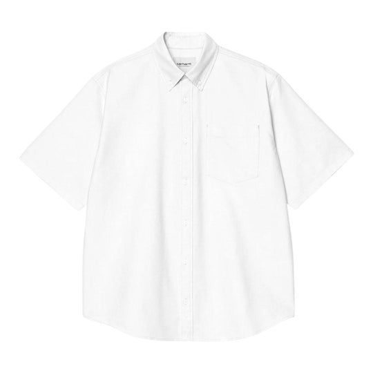 Camicia Uomo Carhartt Wip S/S Braxton Shirt Biacno