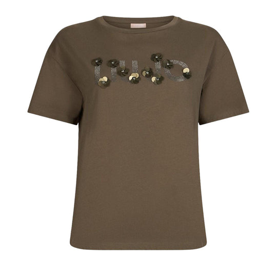 T-Shirt Donna Liu-Jo M/M Paillettes+Strass Verde