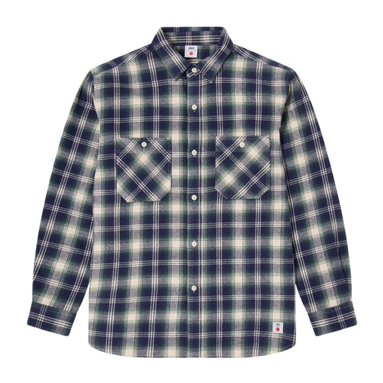 Camicia Uomo Edwin Work Shirt Check Blu/Verde/Panna