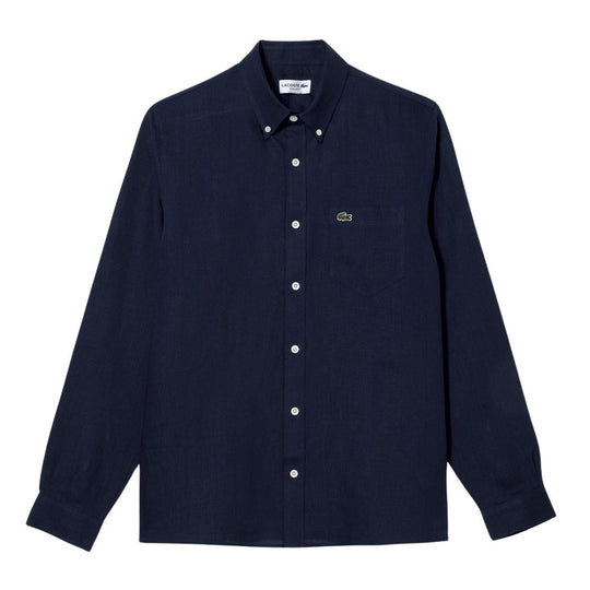 Herrenhemd Lacoste Leinen Blau
