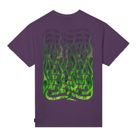 T-shirt Uomo Propaganda Ribs Flame Viola / Verde