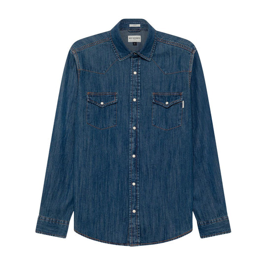 Camicia Uomo Roy Roger'S Martin Western Denim Medio