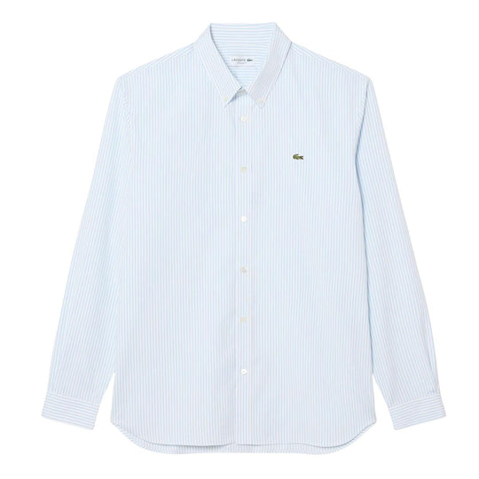 Camicia Uomo Lacoste Rigata B/D Regular Bianco/Celeste