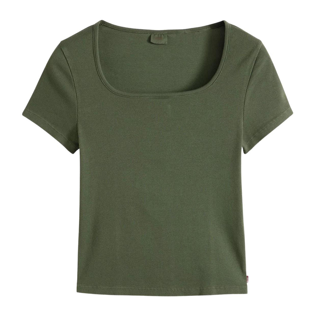 Aokosor Top da donna con scollo quadrato T Shrits estate slim fit manica corta t-shirt top a costine, blu cielo, M Aokosor Top da donna con scollo quadrato T Shrits estate slim fit manica corta t-shirt top a costine, blu cielo, M
