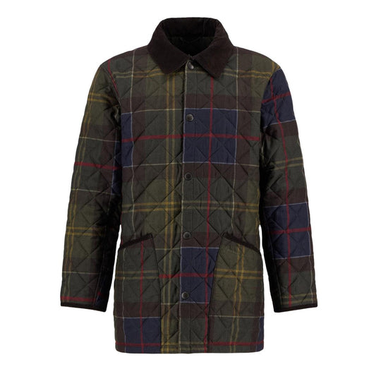 Giubbino Uomo Barbour Select Liddesdale Quilt Verde/Blu/Rosso