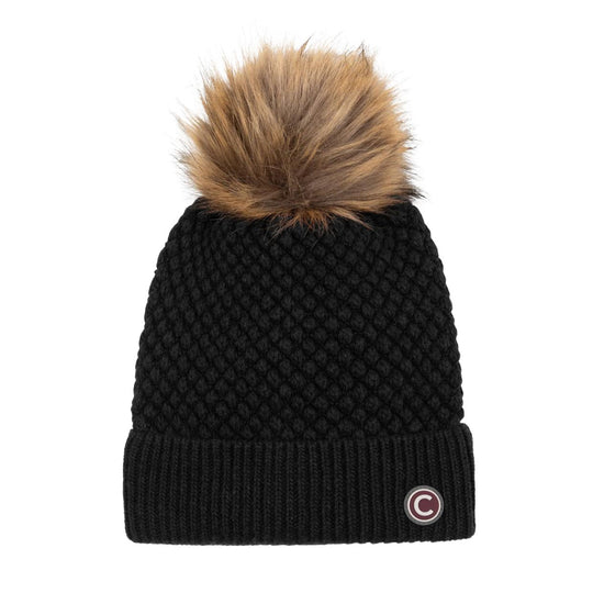 Cappello Donna Colmar Pompon Pelliccia Nero