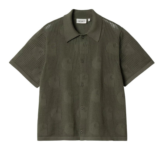 Polo Strickshirt Damen Lacoste W' S/S Temple Strick Grün