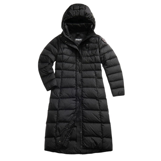 Piumino Donna Blauer Anita Lungo Cappuccio Nero