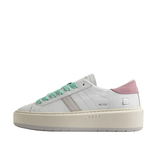 Women's Sneakers D.A.T.E. Hill Low Platform Calf White / Pink