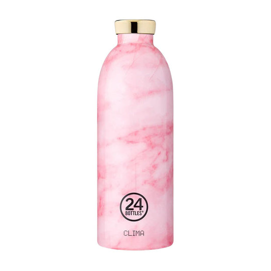 Trinkflasche 24 Bottles Clima 850ml Rosa Marmormuster