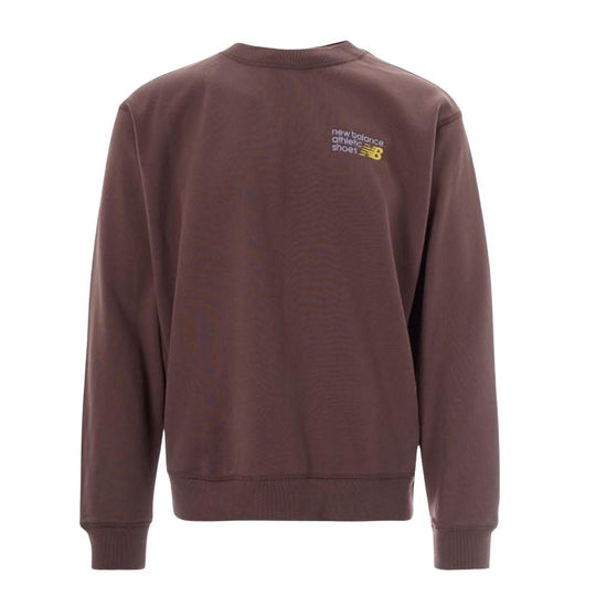 Felpa Uomo New Balance Premium Logo Crew Marrone