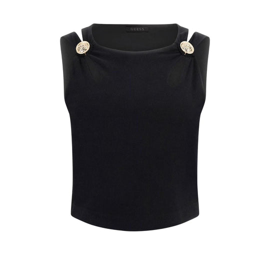 Women's Guess Black Crop Top