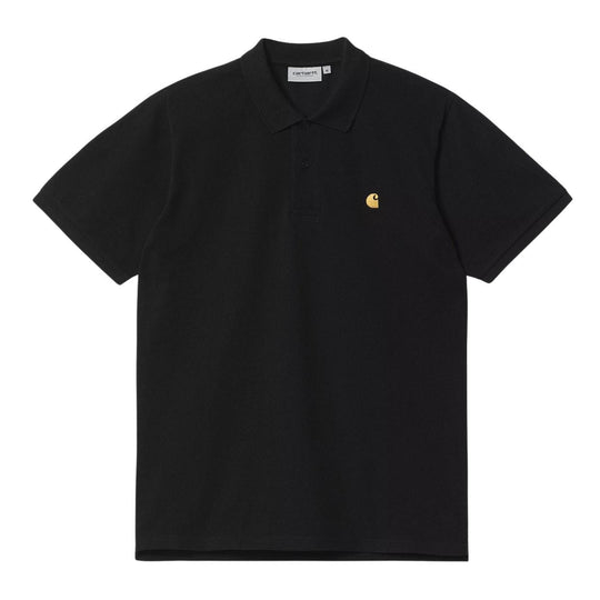 Polo Herren Carhartt WIP S/S Chase Pique Schwarz