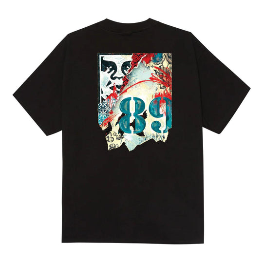 T-shirt Uomo Obey Lisbon Icon Nero