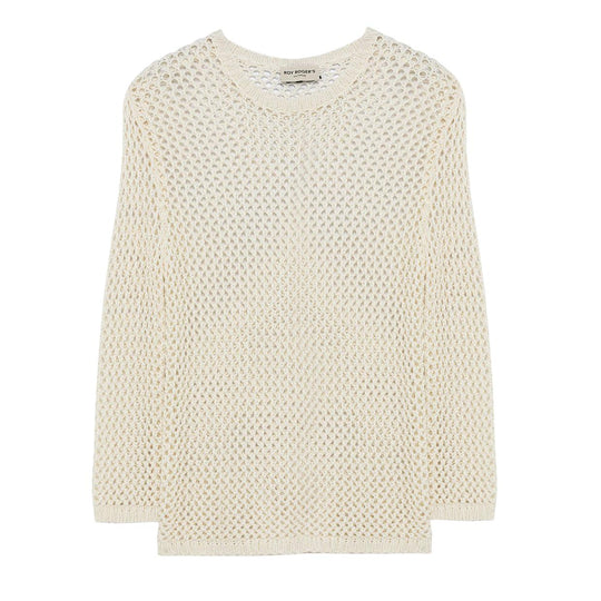 Maglia Donna Roy Roger'S Crew Neck Traforata Panna