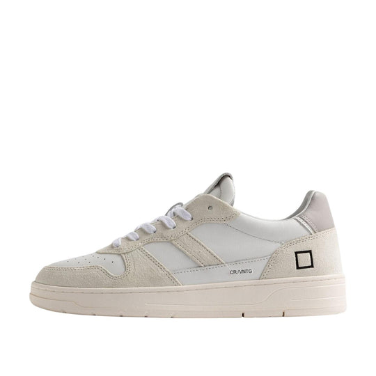 Sneakers Uomo D.A.T.E. Court 2.0 Vintage Calf Bianco / Beige