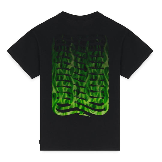 T-shirt Uomo Propaganda Ribs Flame Nero / Verde