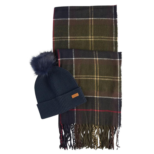 Set Regalo Donna Barbour Cappello Dover+ Sciarpa Hailes Classic