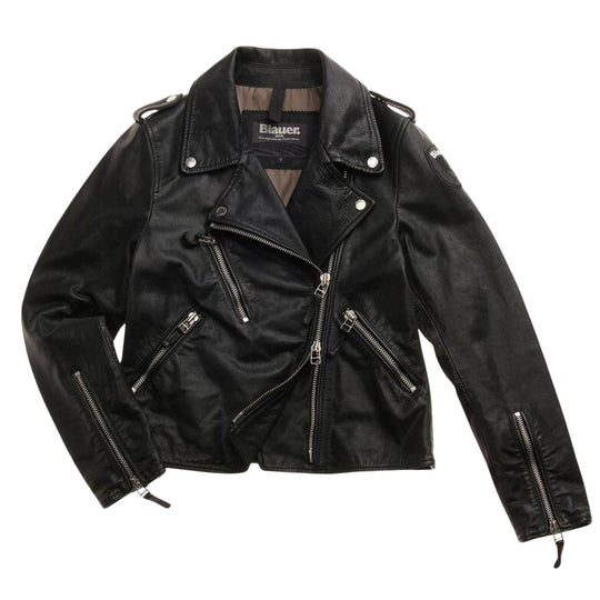 Giubbino Donna Blauer Chiodo Vintage Cherry Nero