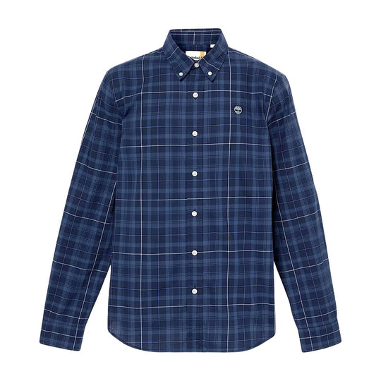 Camicia Uomo Timberland Stretch Popeline Check Blu/Azzurro