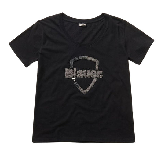 m/m crew neck logo with rhinestones