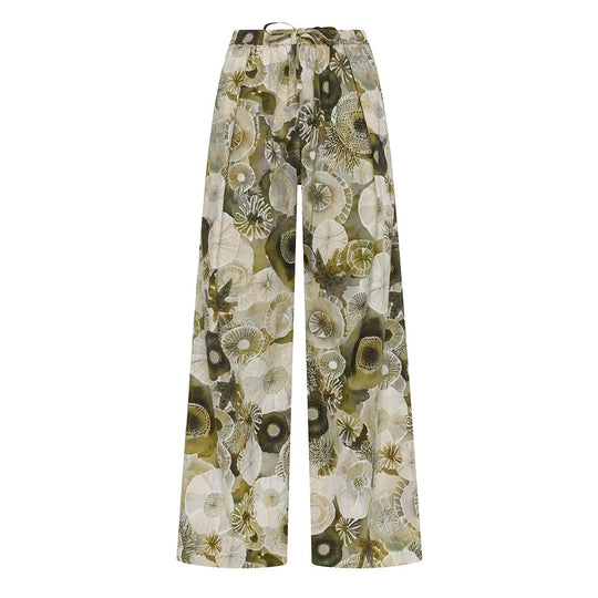 Pantalone Donna Deha Relaxed Effetto Parachute All-Over Verde