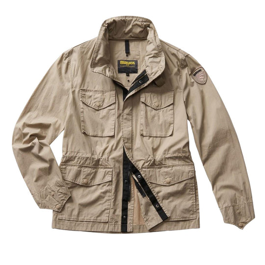 Herrenjacke Blauer Field Jacket Beige
