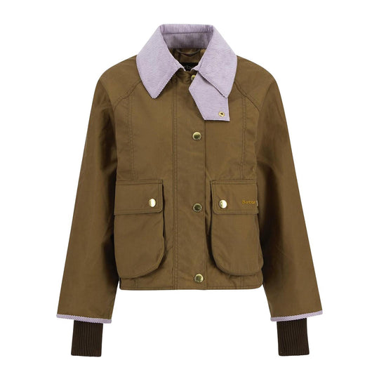 Giubbino Donna Barbour Cropped Beadnell Wax Marrone/Lilla