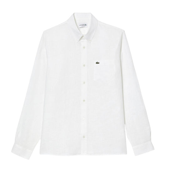 Camicia Uomo Lacoste Lino Bianco
