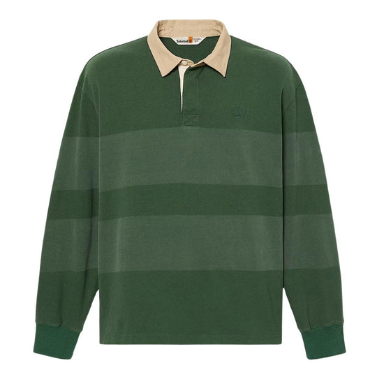 Polo Uomo Timberland Striped Rugby Verde/Beige