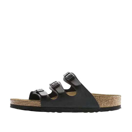 Sandali Donna Birkenstock Florida Plantare Morbido Nero