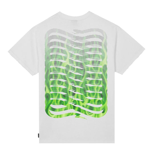 T-shirt Uomo Propaganda Ribs Flame Bianco / Verde